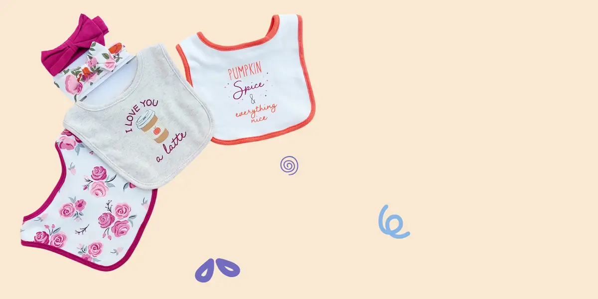 Hero banner: bibs set on peach
