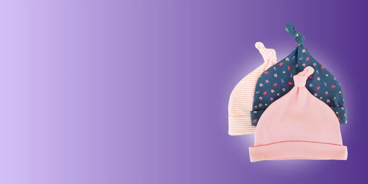 Section banner: knot caps on violet