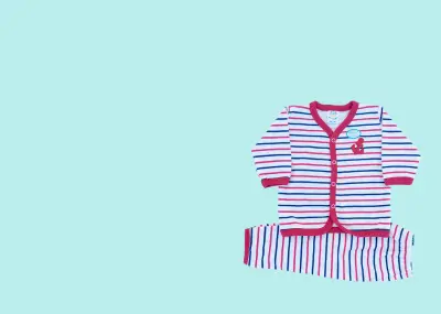 Sale tile: striped pajama set on aqua