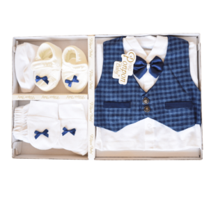 Newborn Baby Boy Gift Set-Blue Check
