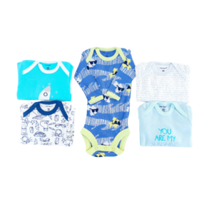 Newborn Bodysuit Set – Pack of 5– Blue