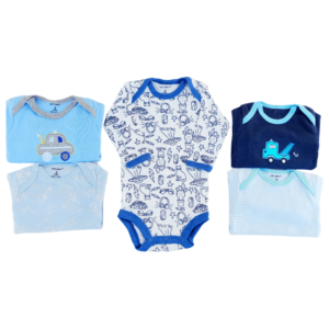 Baby Bodysuit Set – Pack of 5– Blue