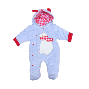 Velvet Quilted Footed Romper