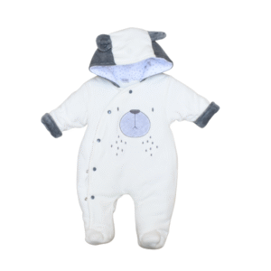 Velvet Quilted Footed Romper