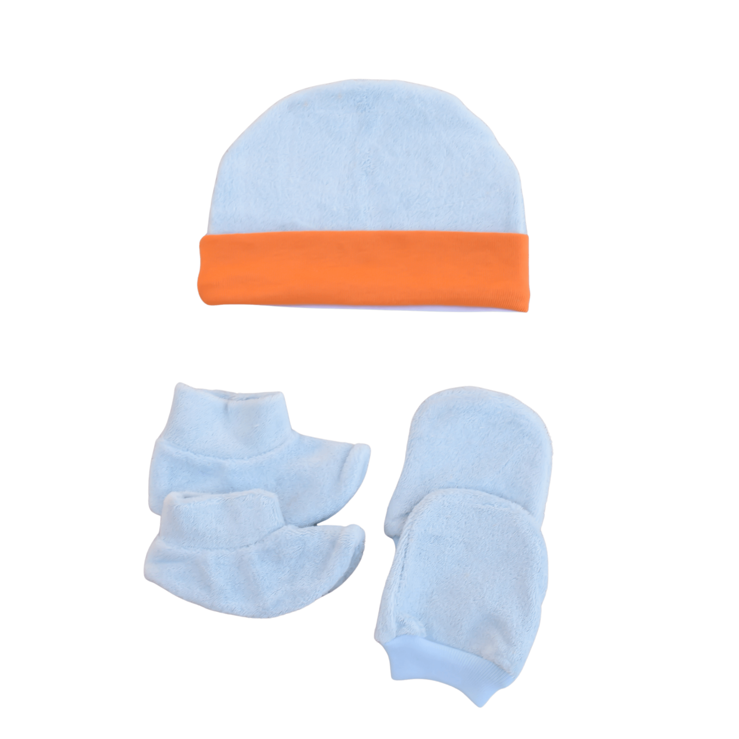 Velvet Cap Mittens & Booties Set